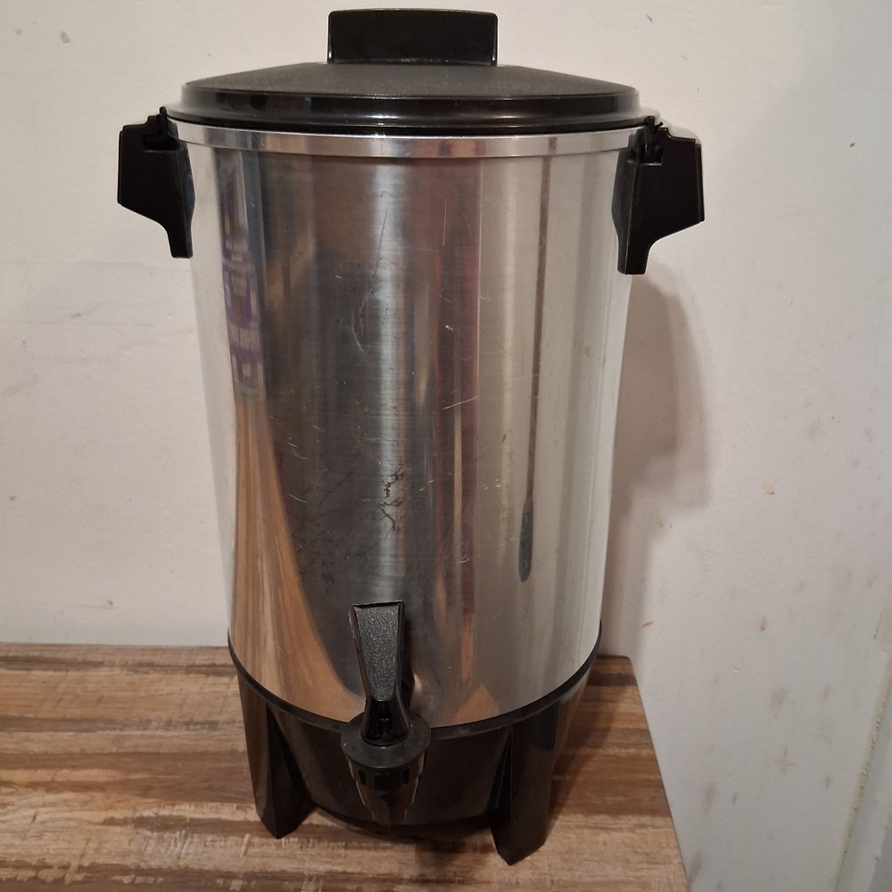 Vtg West Bend Party Perk 12-30 Cup Aluminum Coffee Maker Urn Percolator